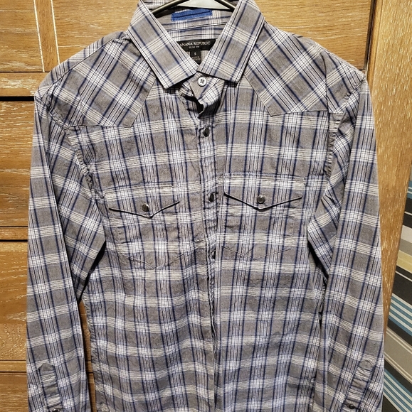 Banana Republic men's snap down shirt - Picture 1 of 2